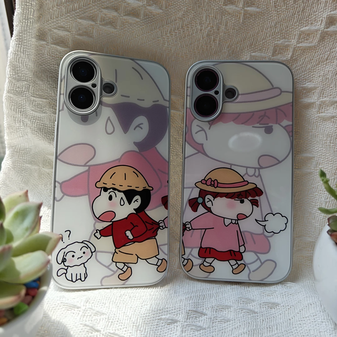 蜡笔小新和妮妮手机壳苹果15专用壳适用ip16promax液态壳12送礼物