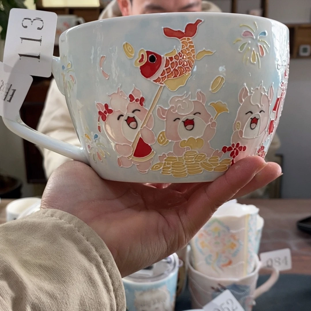 好***马瓷片景德镇釉下彩手绘