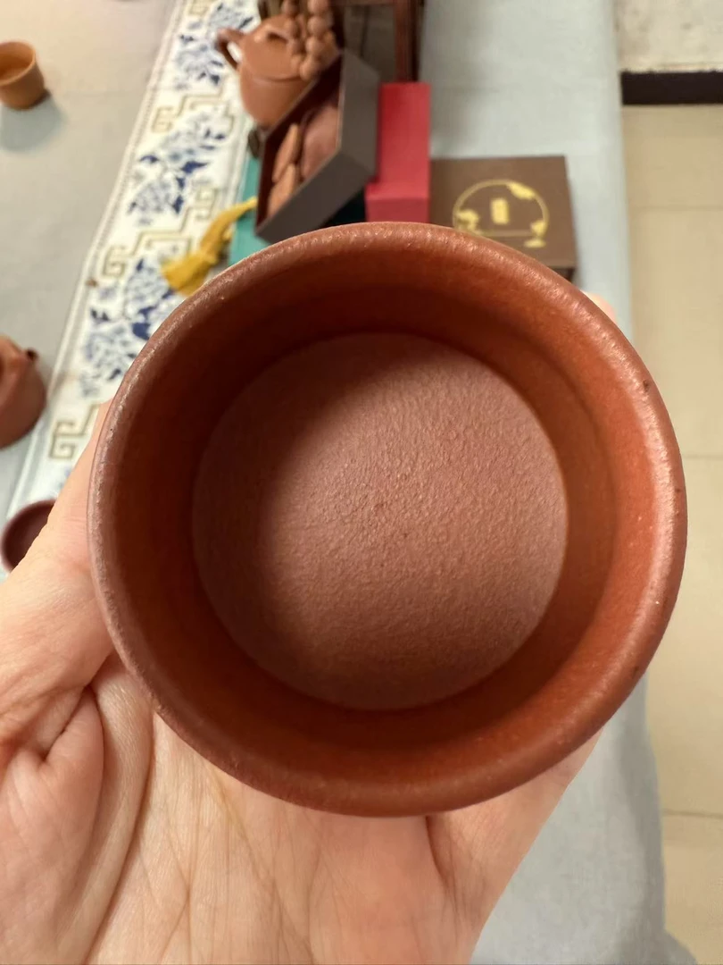 （福利）原矿朱泥刻绘紫砂九阳主人杯喝茶杯子竹节杯茶道精美