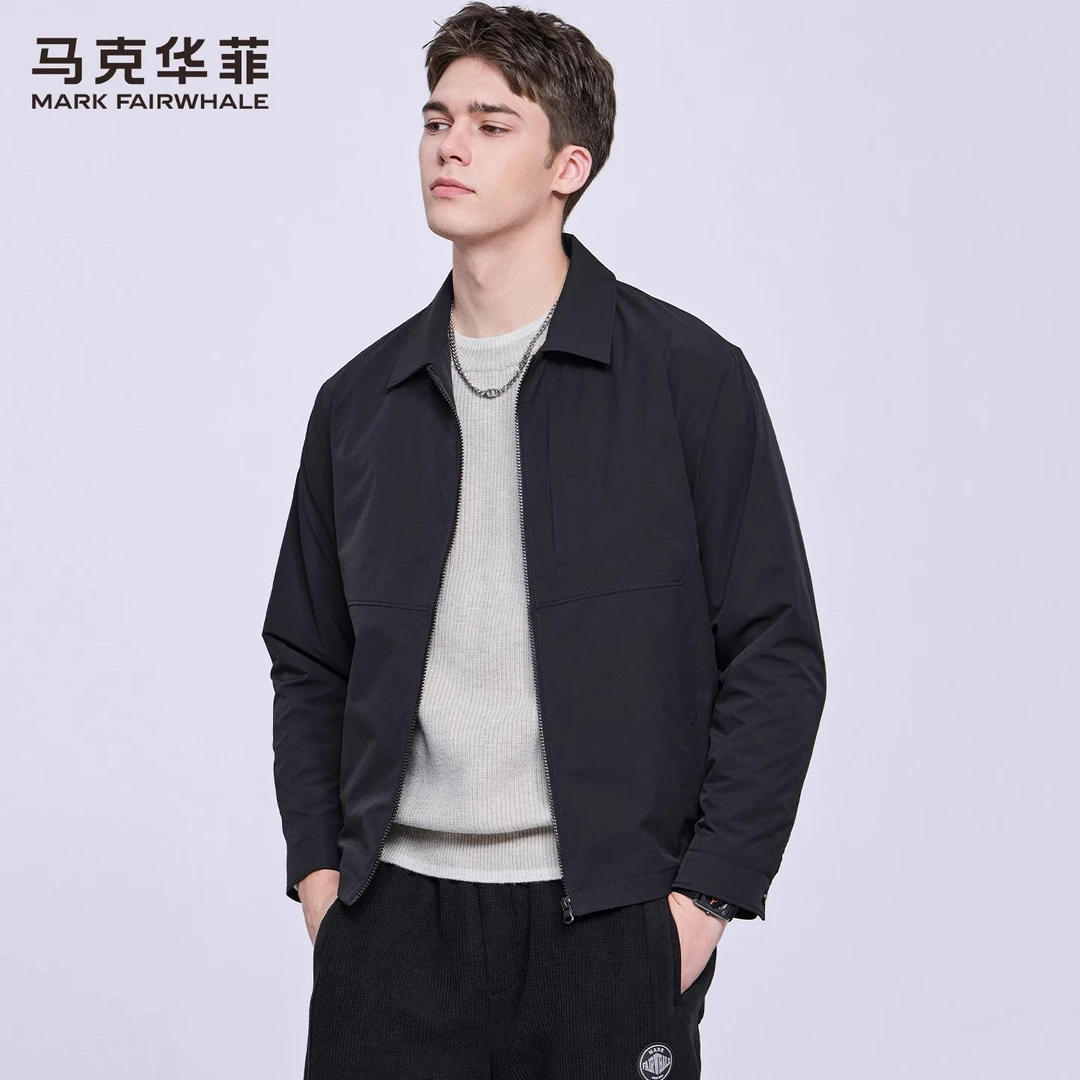 【高密防风】马克华菲翻领夹克男装2025秋季新款休闲抗皱通勤外套