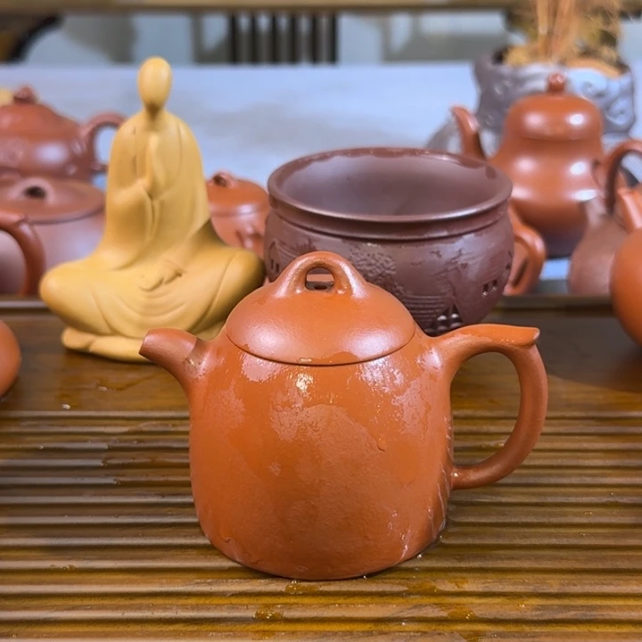 茶壶紫砂朱泥全手秦权160毫升