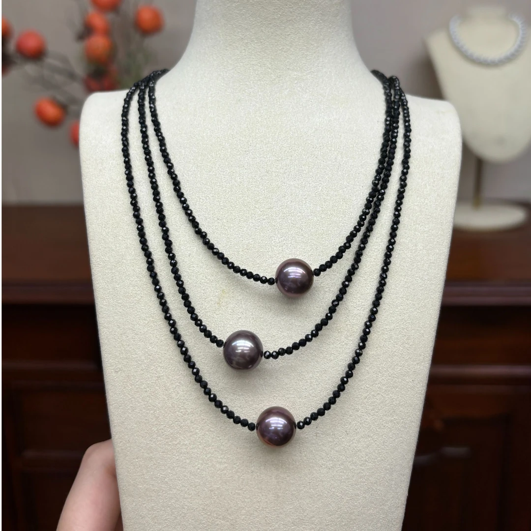 【九紫离火】淡水珍珠紫色珍珠大点位吊坠12mmS925银多样性发1