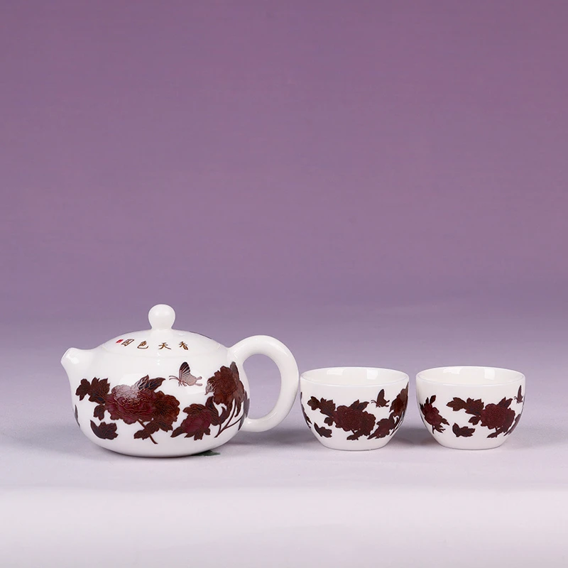 国色天香功夫茶具家用陶瓷西施一壶两杯-2268