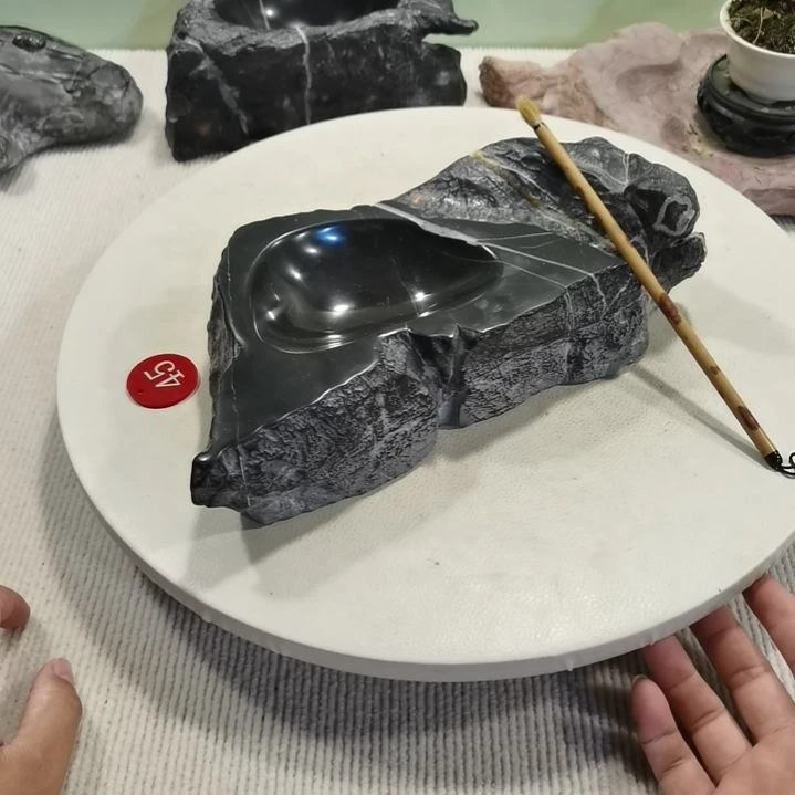 灵璧原石砚台摆件