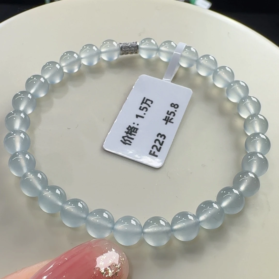 未镶嵌手串翡翠木纳至胶至纯蓝钢炮卡5.8mm王炸巨漏！