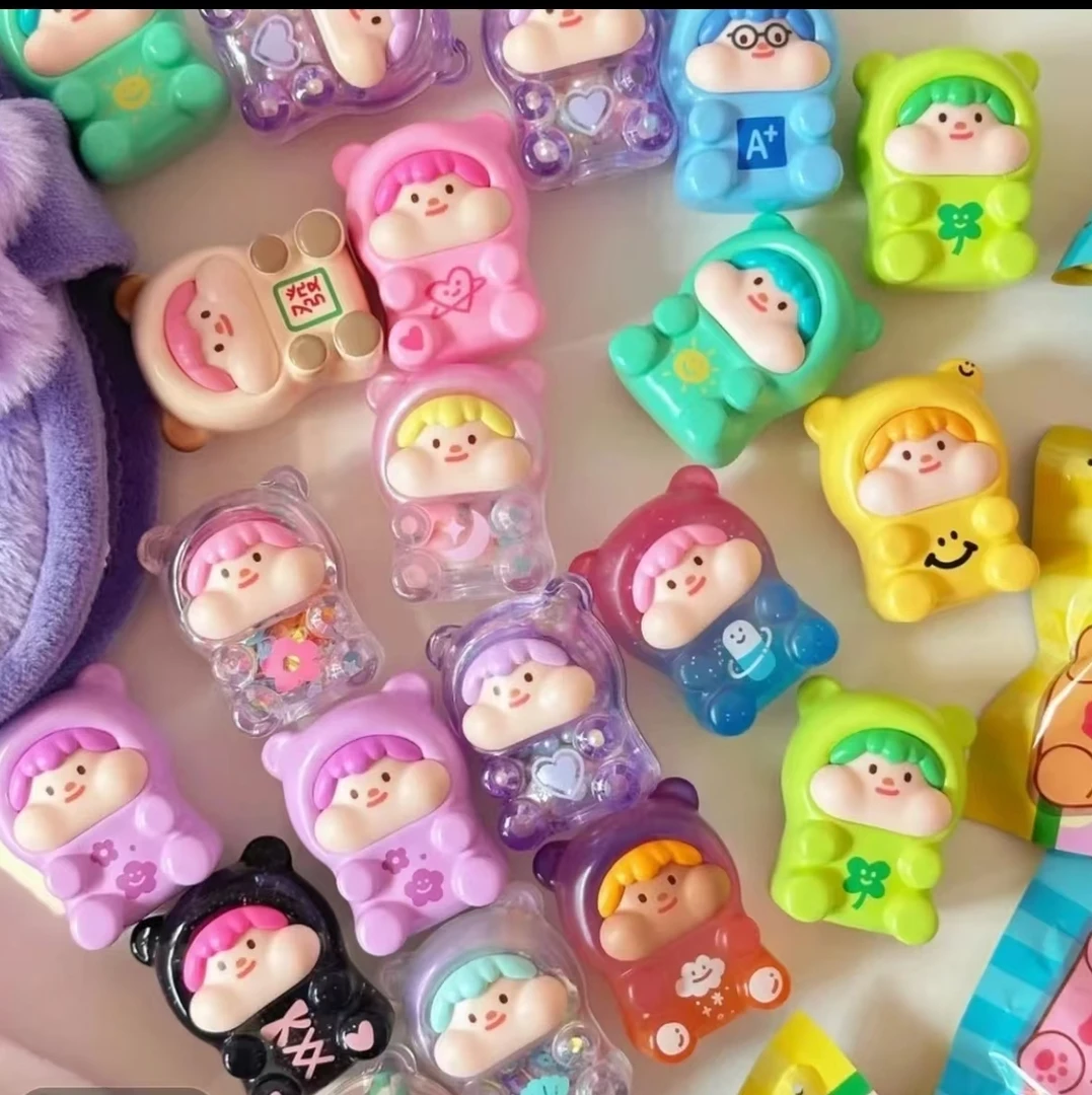 小凯拆六颗【老粉链接】棉花糖小熊正品萌粒盲盒手办