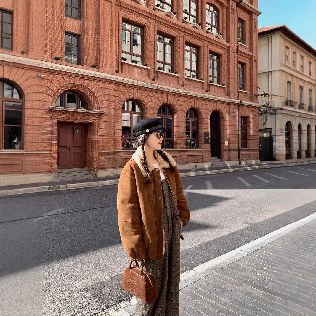 皮草外套女2024秋冬装新款羊羔毛皮毛一体宽松年轻时尚韩版加厚女
