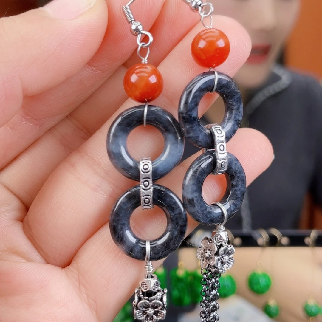 翡翠未镶嵌耳饰饰品