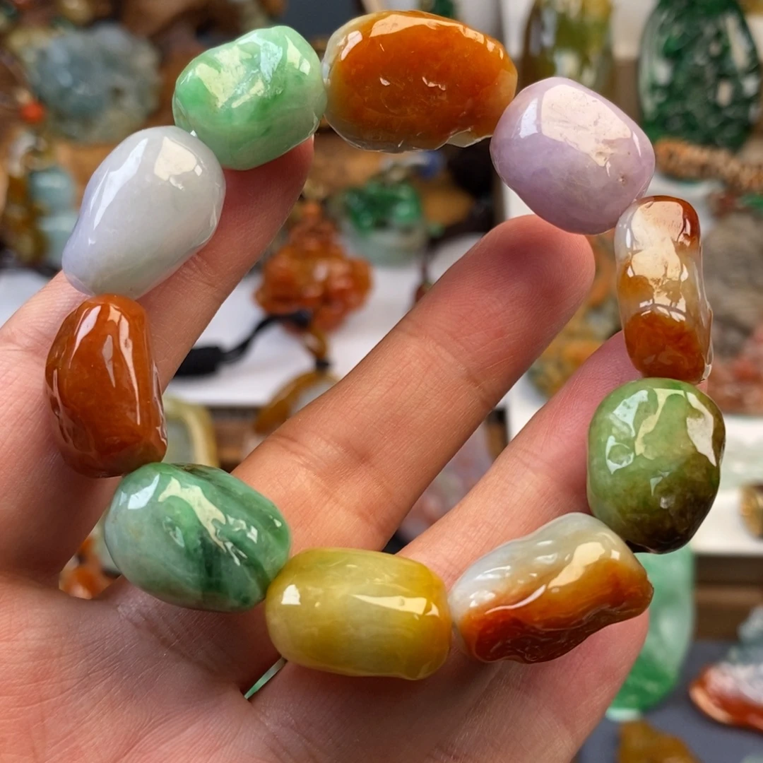 翡翠未镶嵌颈饰多宝手串