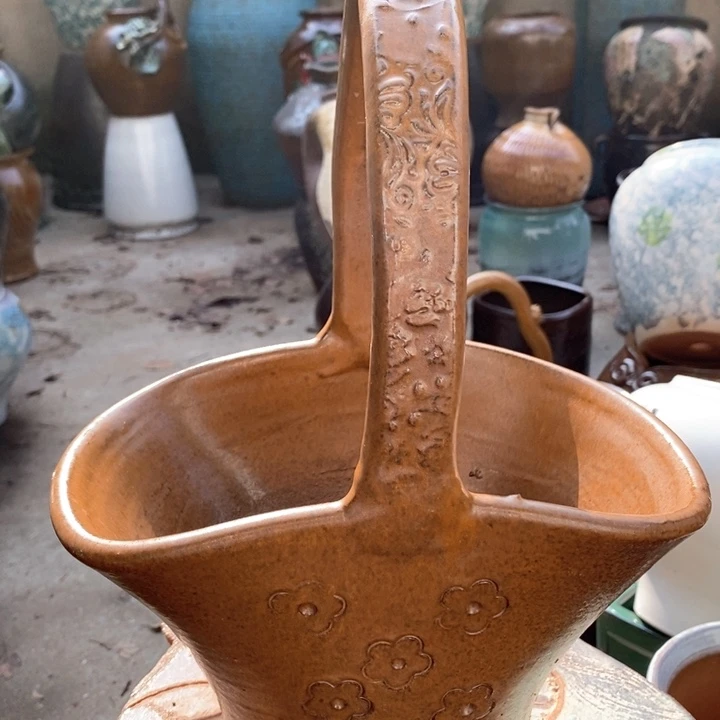 紫砂花盆高30口23手工