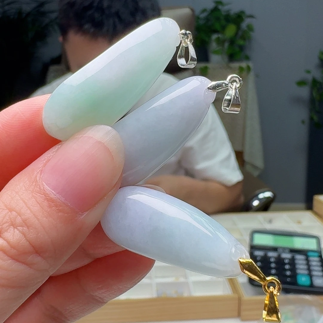 吊坠(不含链)银S925镶嵌翡翠多样性发货其一