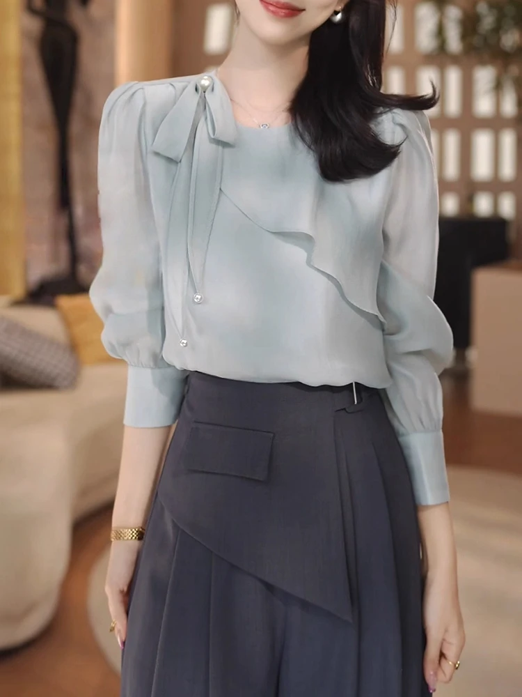 年终狂欢季入秋法式气质通勤长袖衬衫女时尚洋气减龄上衣气质休闲