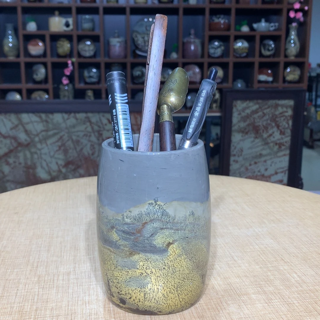 紫砂广西国画石摆件，收藏观赏广西国画石摆件，收藏观赏