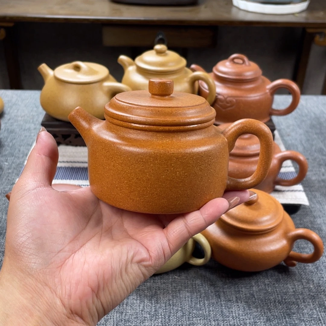 茶壶紫砂金黄段德钟全手30目200