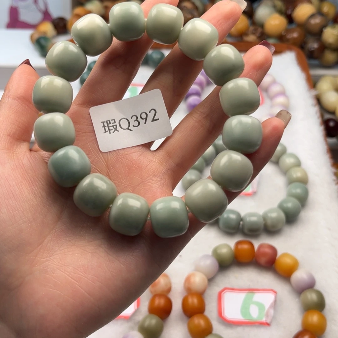 菩提根/象牙果手串安****?14mm瑕桶珠一串q392