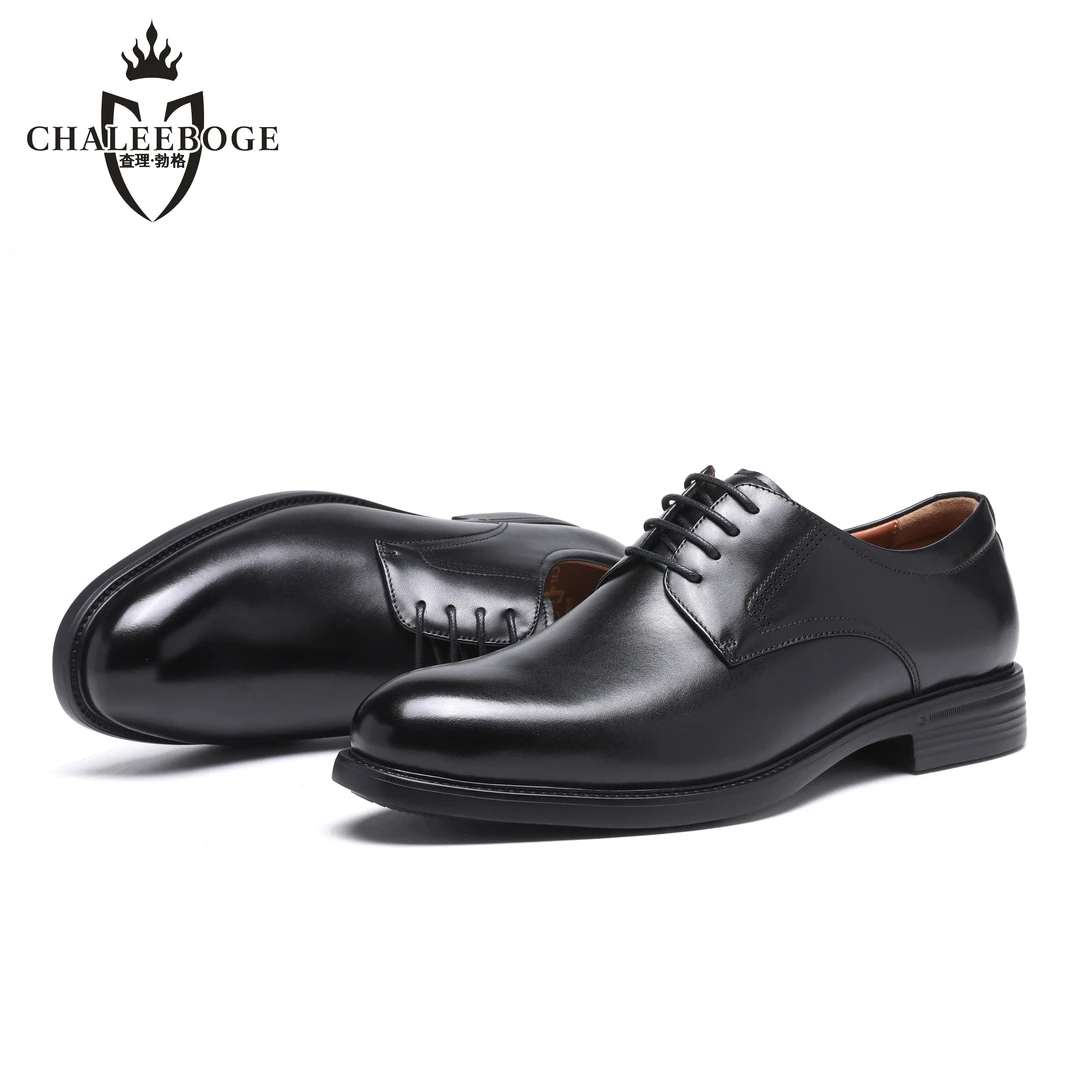 查理勃格2025真皮小牛皮商务正装四孔德比鞋超轻底25825