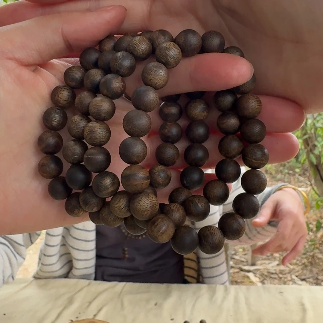 沉香手串绿奇楠沉香单圈约1.0-10多样性发一条