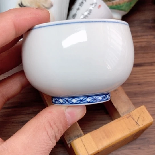 豪**投青花禅定主人杯茶杯