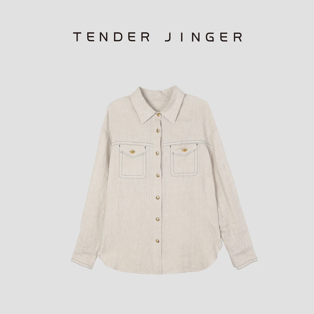 【疯狂星期三】重磅原麻色雨露麻休闲衬衫短裤（分开拍）T52BEI80413