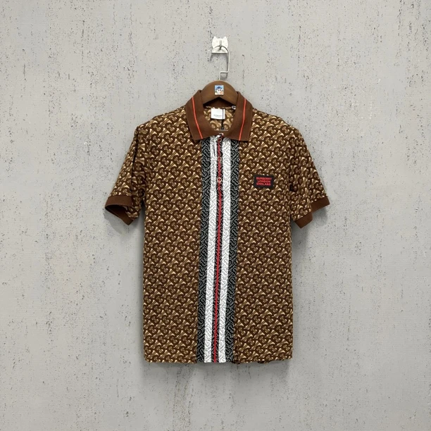 未使用 BURBERRY/博柏利 burberry老花满印polo短袖xs码偏大