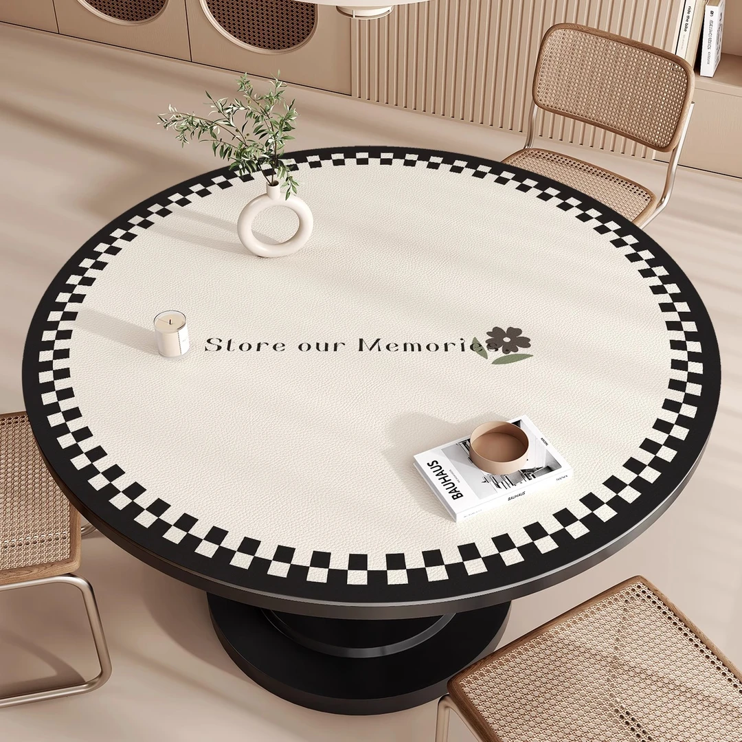 简约圆桌桌垫防水防油免洗餐桌布2024年新款轻奢圆形茶几垫