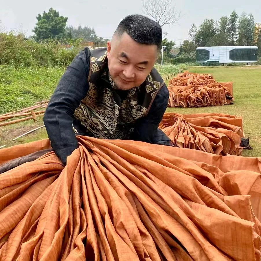 【万象有衣】双非遗手工扎染-原创设计师款香云纱吊带-8594