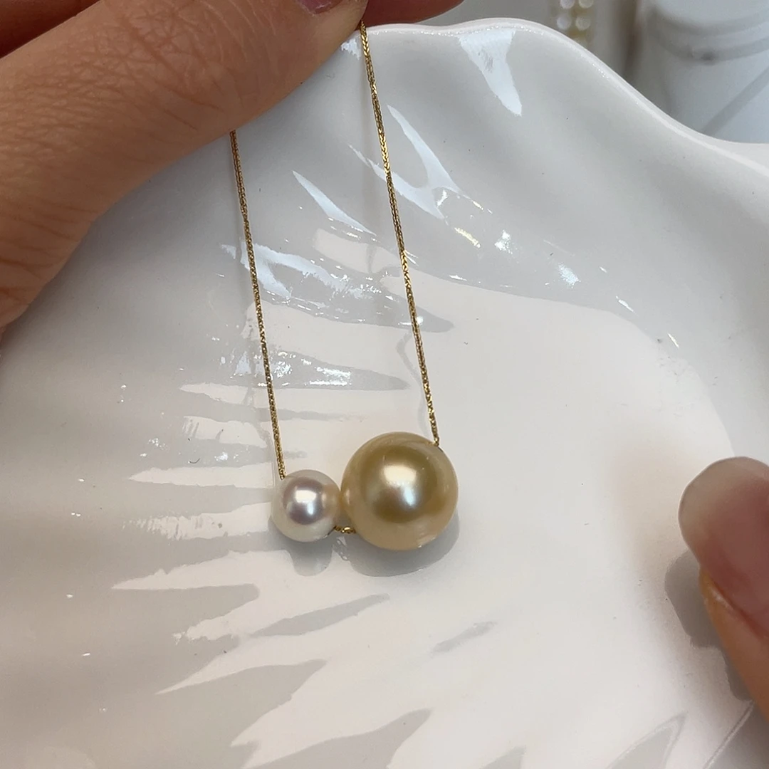 18K金镶嵌颈饰海水珍珠