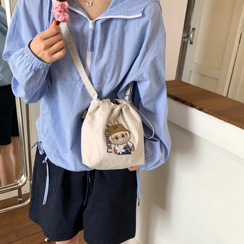 357夏季新款日系刺绣防水购物袋bubu可爱单肩斜挎包女休闲百搭