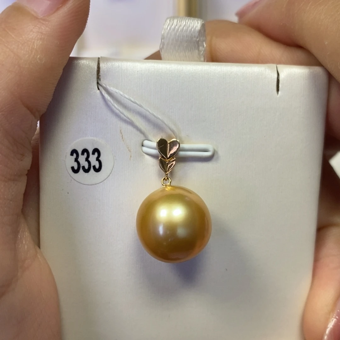 吊坠(不含链)海水珍珠18K金镶嵌13.2mm