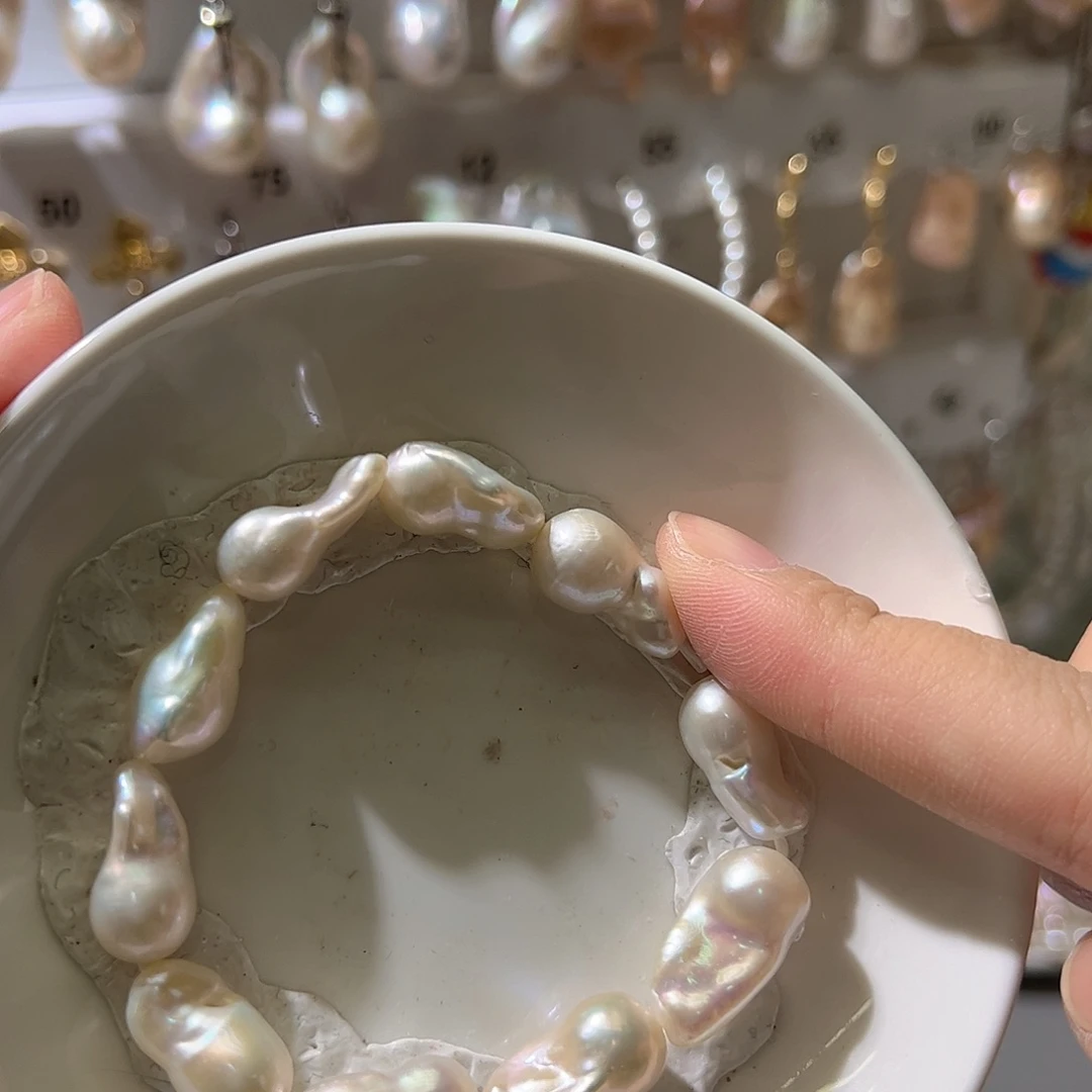 耳饰银S925镶嵌淡水珍珠