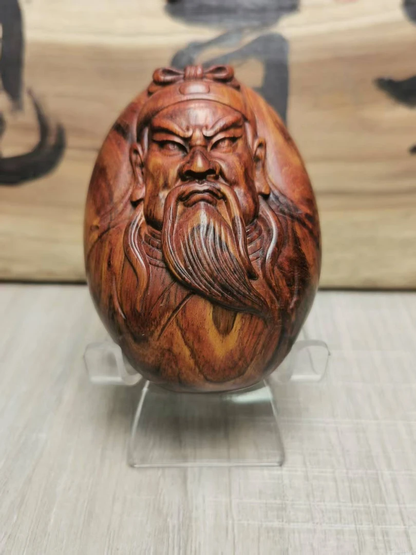 关公手把件 浮雕头像 海南黄花梨 木雕小物件 文玩 自产自销