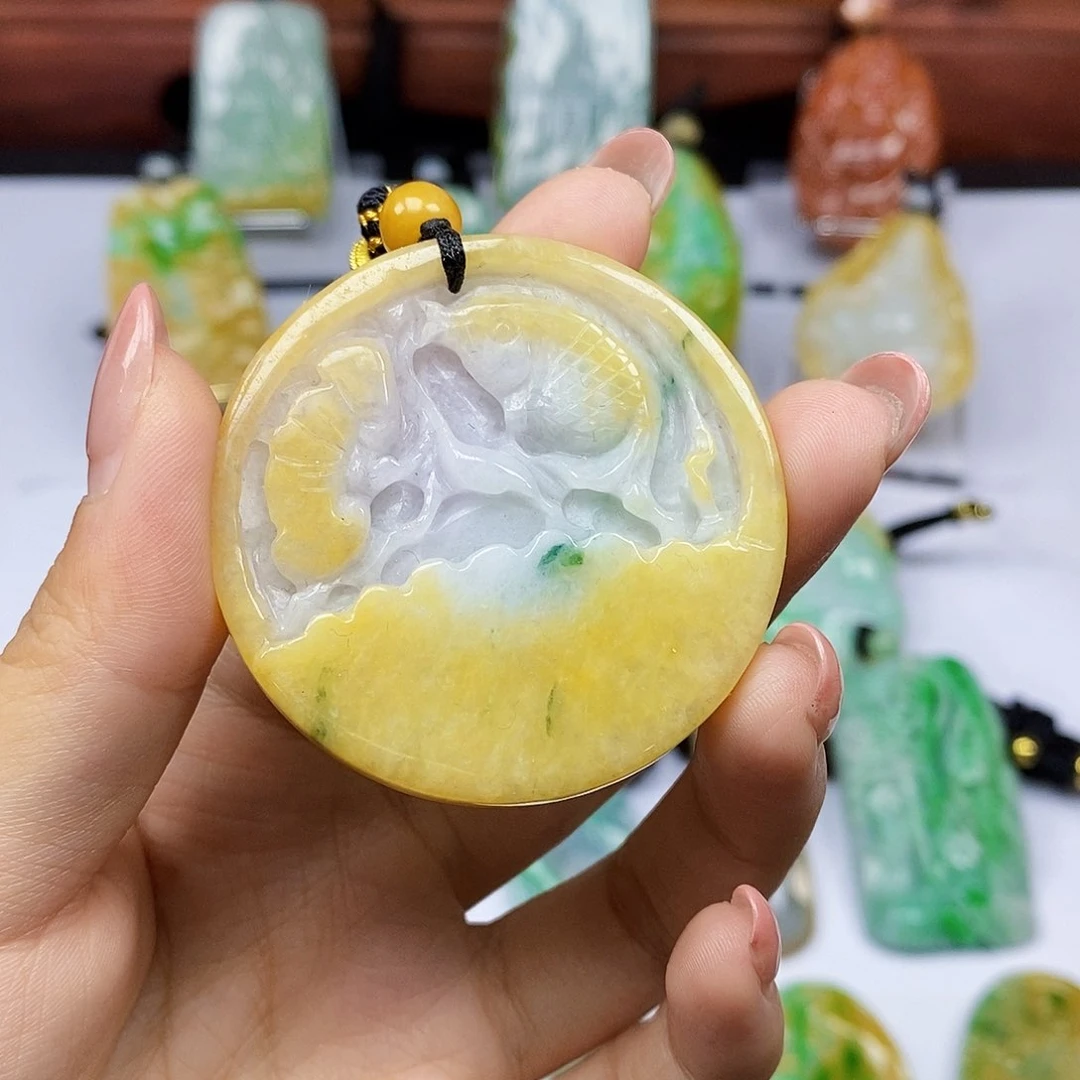 颈饰未镶嵌翡翠天然翡翠A货