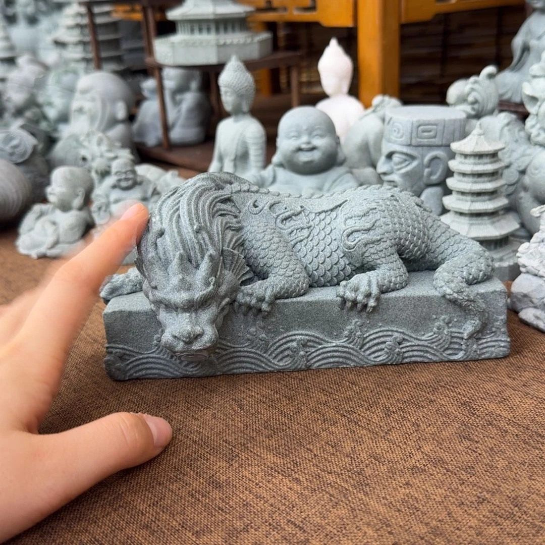 石材青砂石镇水兽流水浪花送水泵水管