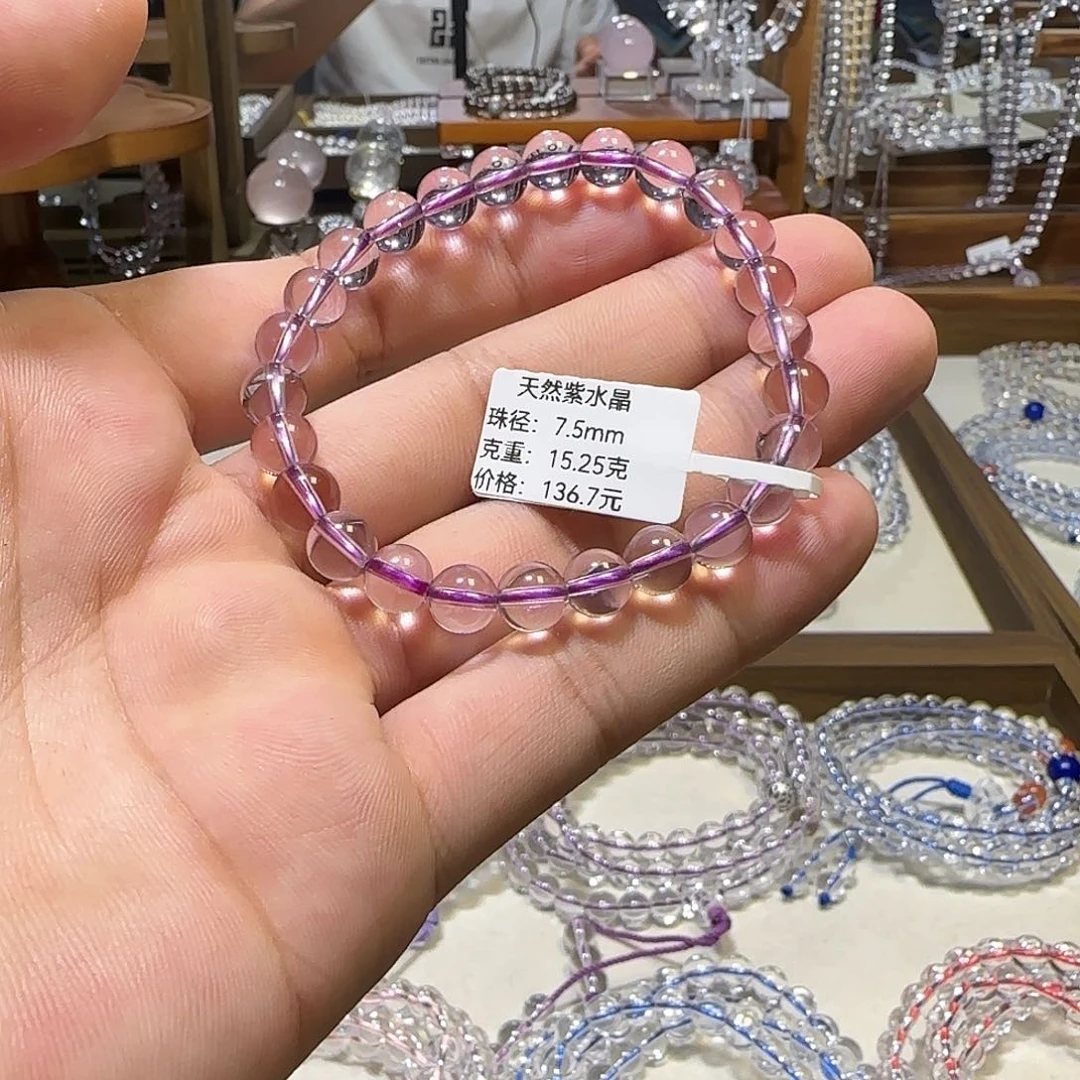 水晶手串未镶嵌花**?紫水晶