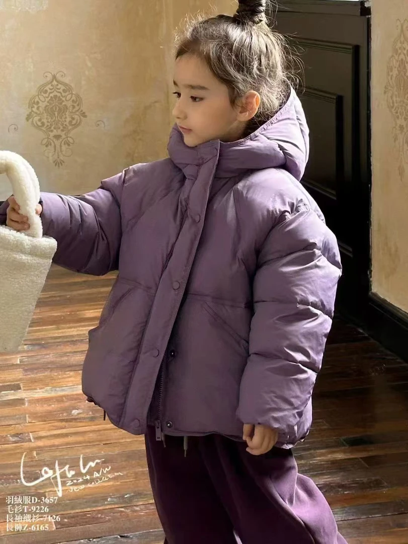 【魔法叔】三防男女同款可收腰中大童加厚女童羽绒服冬款外套