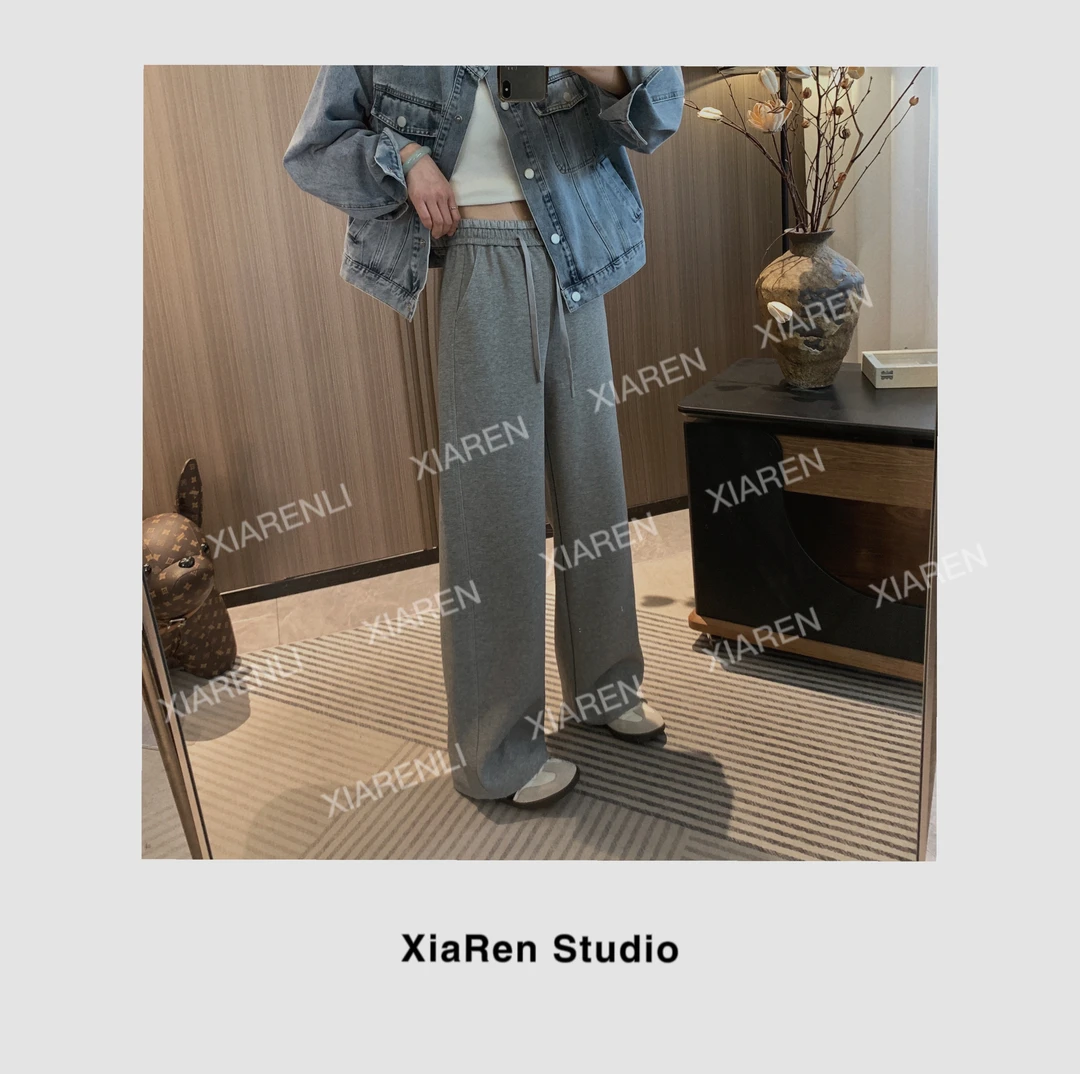 只出不进【波浪针休闲裤】新款休闲百搭裤子显瘦显高休闲裤阔腿