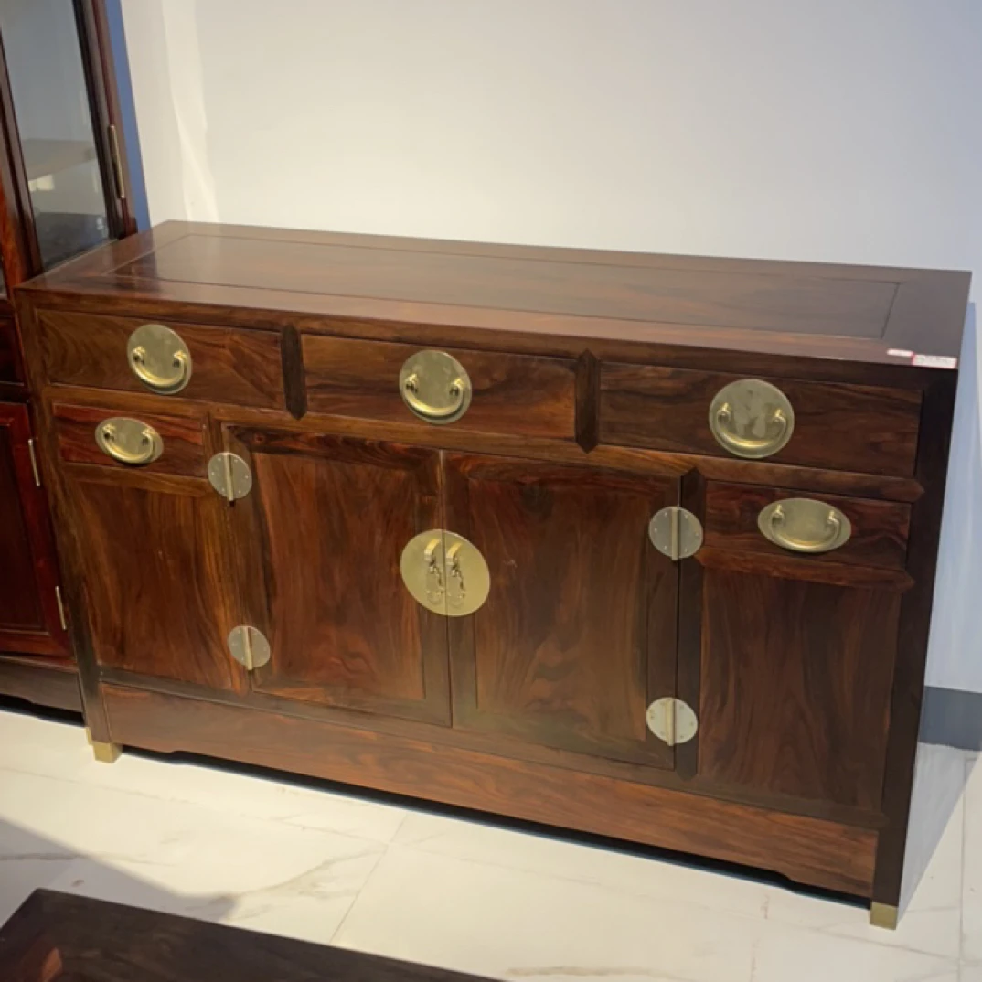 大红酸枝四面平餐边柜1.26米