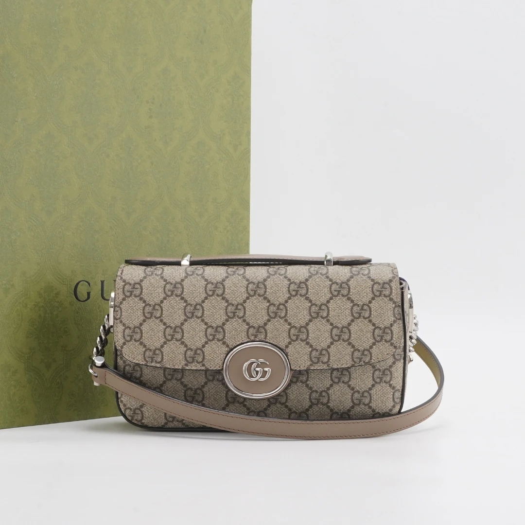 95新 GUCCI/古驰 小邮差斜挎包【静文】/BGH006510001
