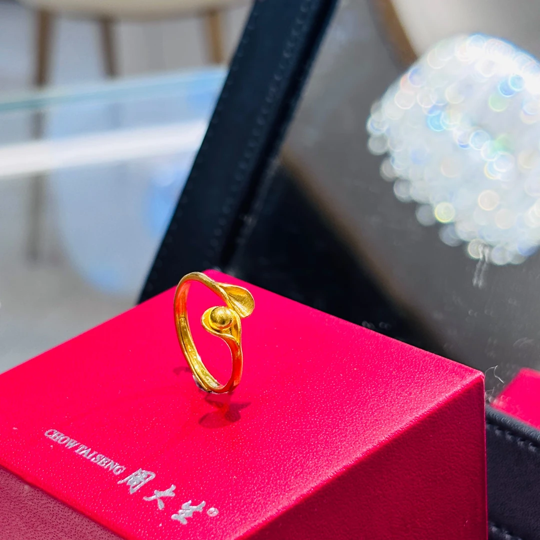 Chow Tai Seng/周大生足金双向奔赴活口戒指送女友订婚戒指送礼物