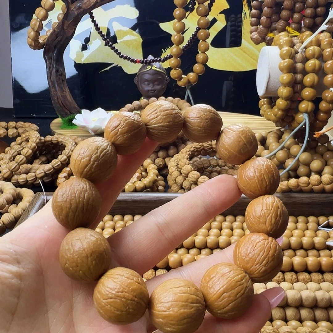 核桃手串/手链猴头雕刻手串原皮光头强