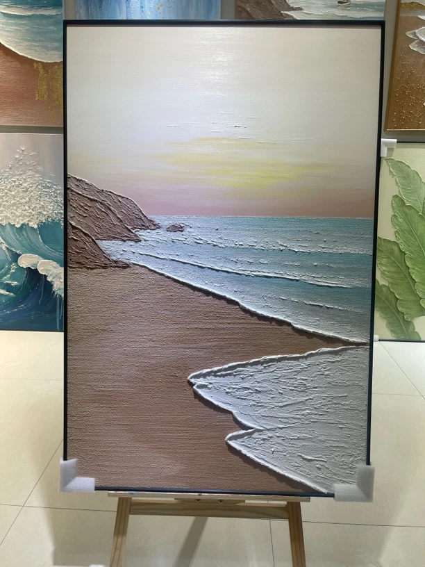 手绘油画奶油风客厅装饰画立体肌理挂画沙发靠背挂画玄关挂画