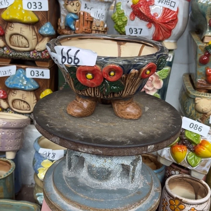 紫砂花盆粗陶材质多肉花盆