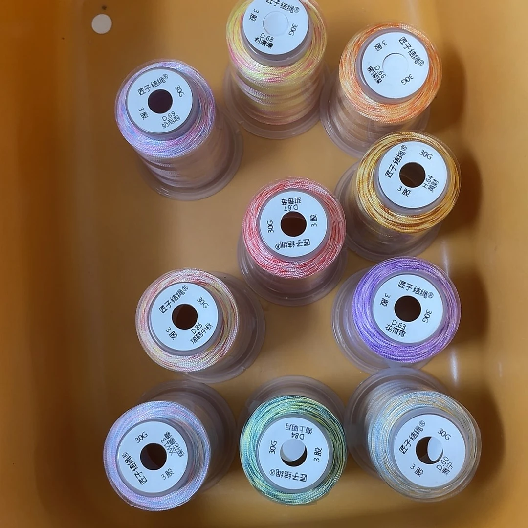 聚酯纤维3股30克段染股线10色