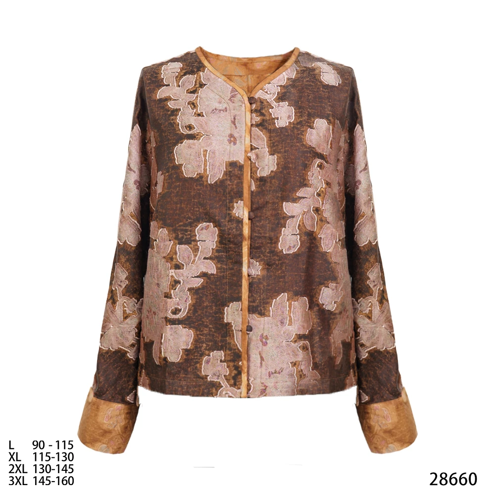 LN 2025新款原龟裂纹剪花双面女时尚外套28660