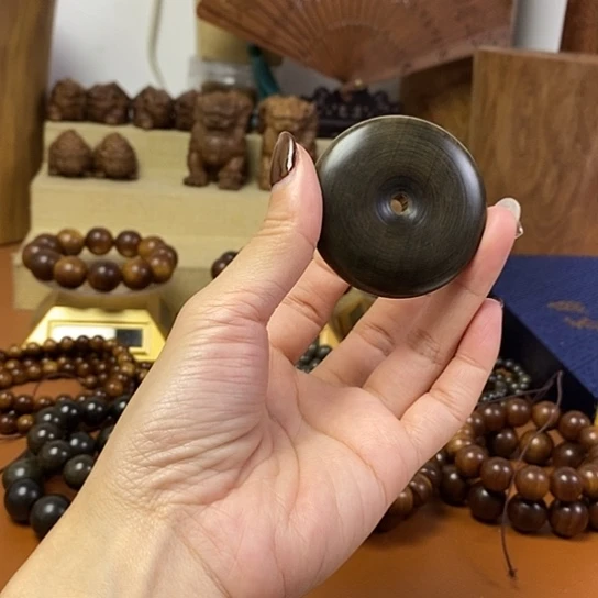 老山檀香阴沉平安扣挂件