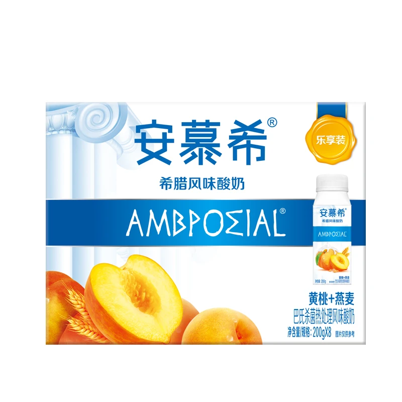 12月伊利安慕希酸奶黄桃燕麦200g*8瓶希腊风味牛奶整箱装过节送礼