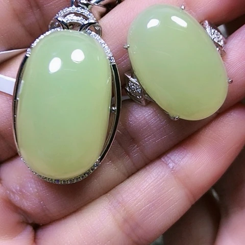 和田玉银S925镶嵌戒指