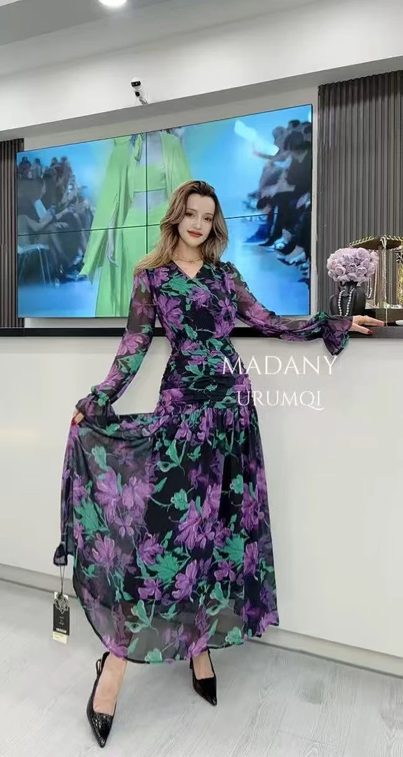 【Madenyet】新款紫色连衣裙显瘦夏季