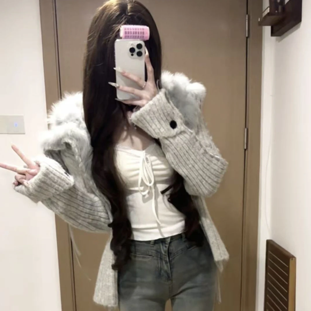 【蔓蔓专属】狐狸毛纯欲大毛领毛衣