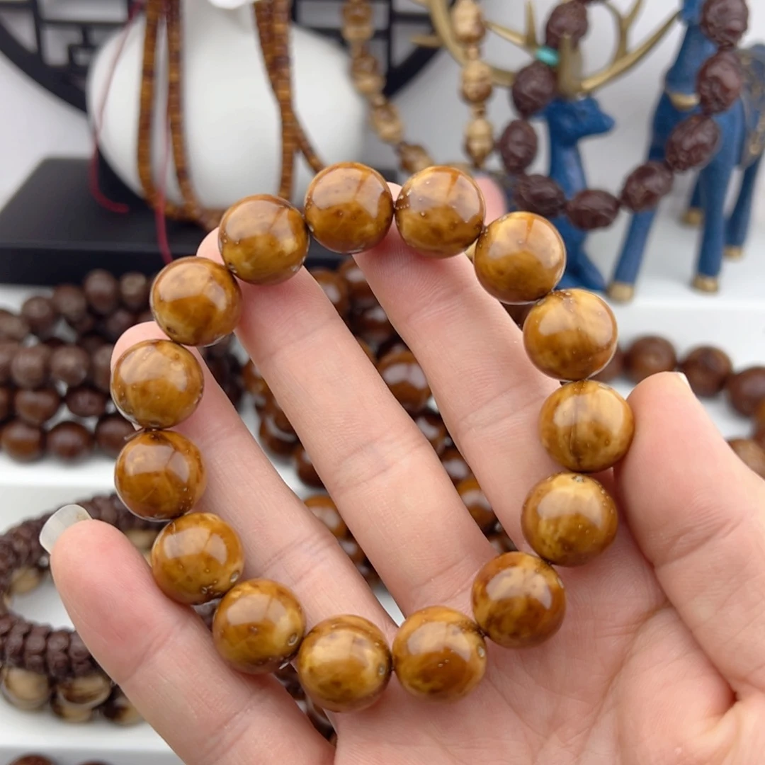 紫金鼠手串大****吧精品光珠火焰纹15尺